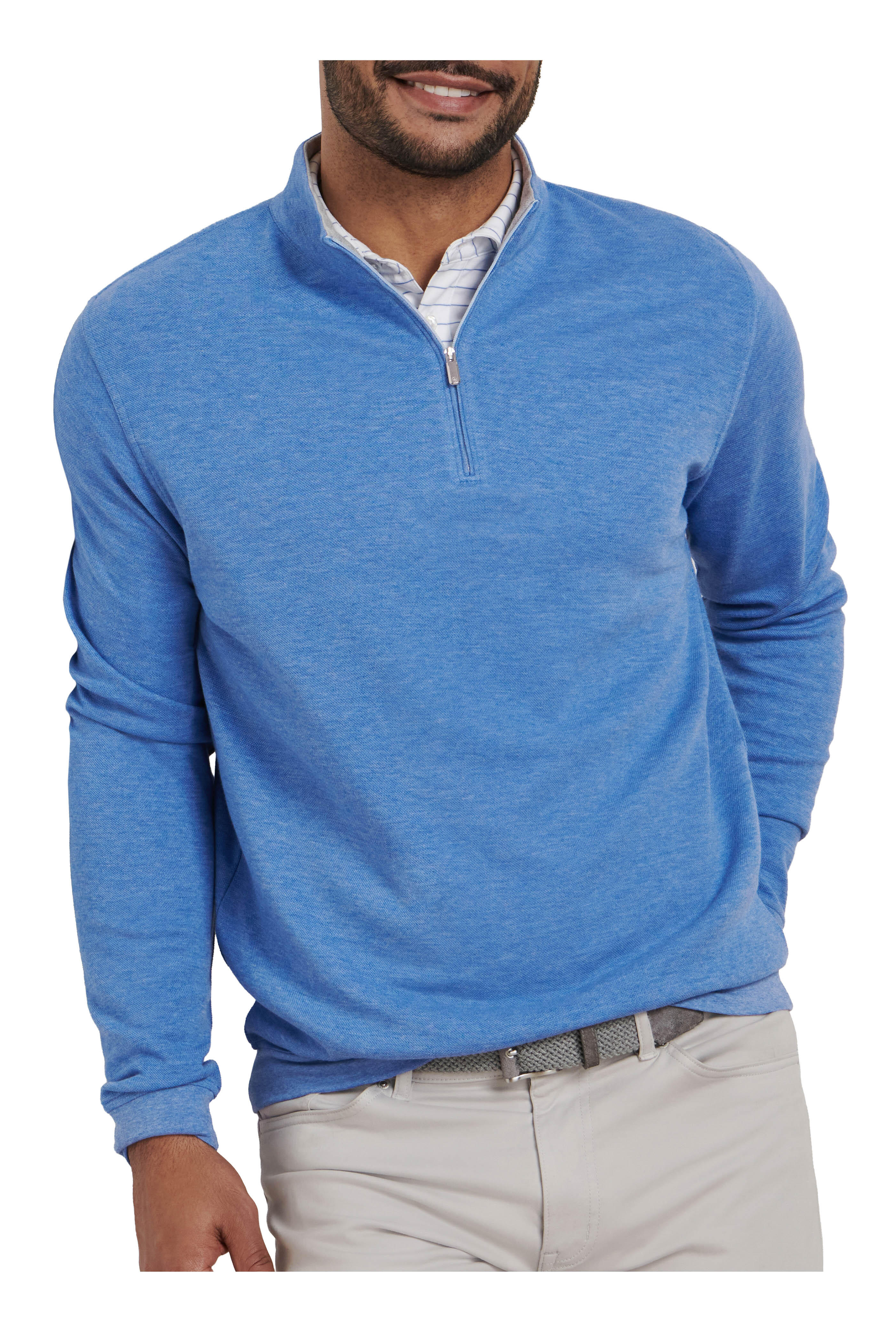 Peter Millar - Crown Comfort Evening Tide Quarter Zip Pullover - view 2