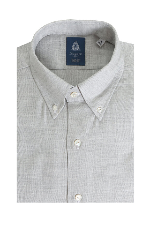 Finamore Light Grey Cotton Sport Shirt
