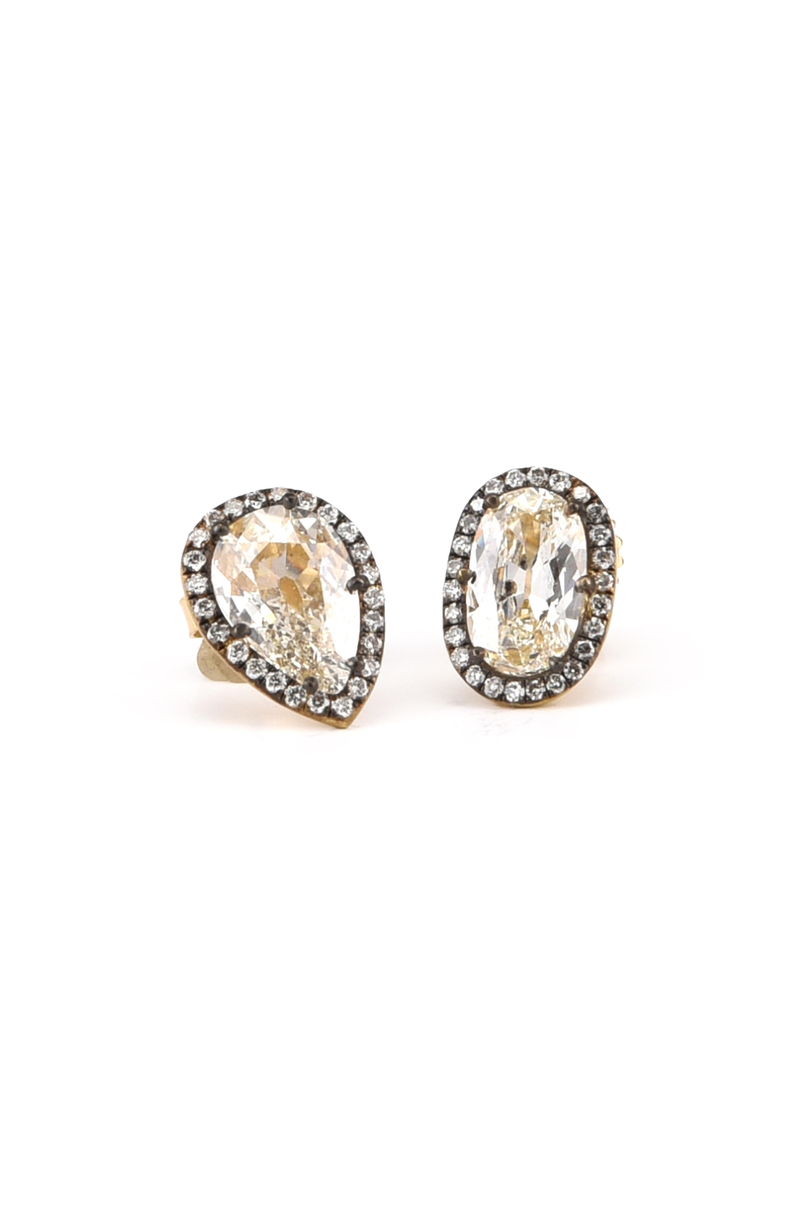 Sylva & Cie - Mixed Diamond Stud Earrings - view 1