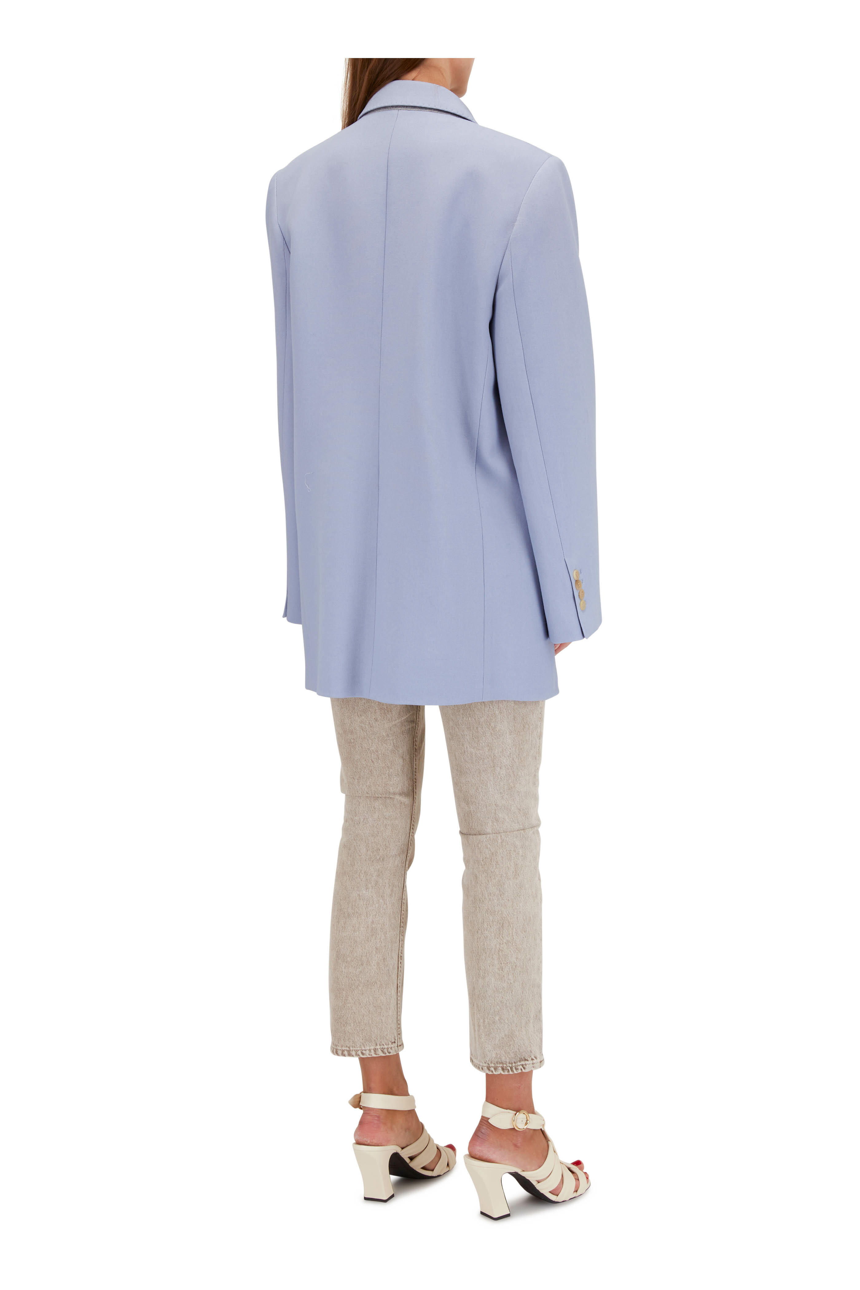 【送料&関税込】Khaite Balton Double-breasted Blazer Balton wool-blend blazer in blue - Khaite | Mytheresa