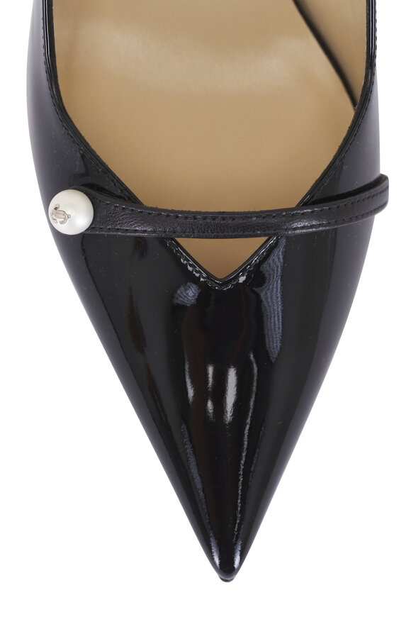 Jimmy Choo Amita Black Patent Leather Slingback, 85mm - view 6
