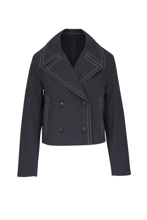 Lafayette 148 New York - Cotton Twill Double Breasted Navy Jacket 
