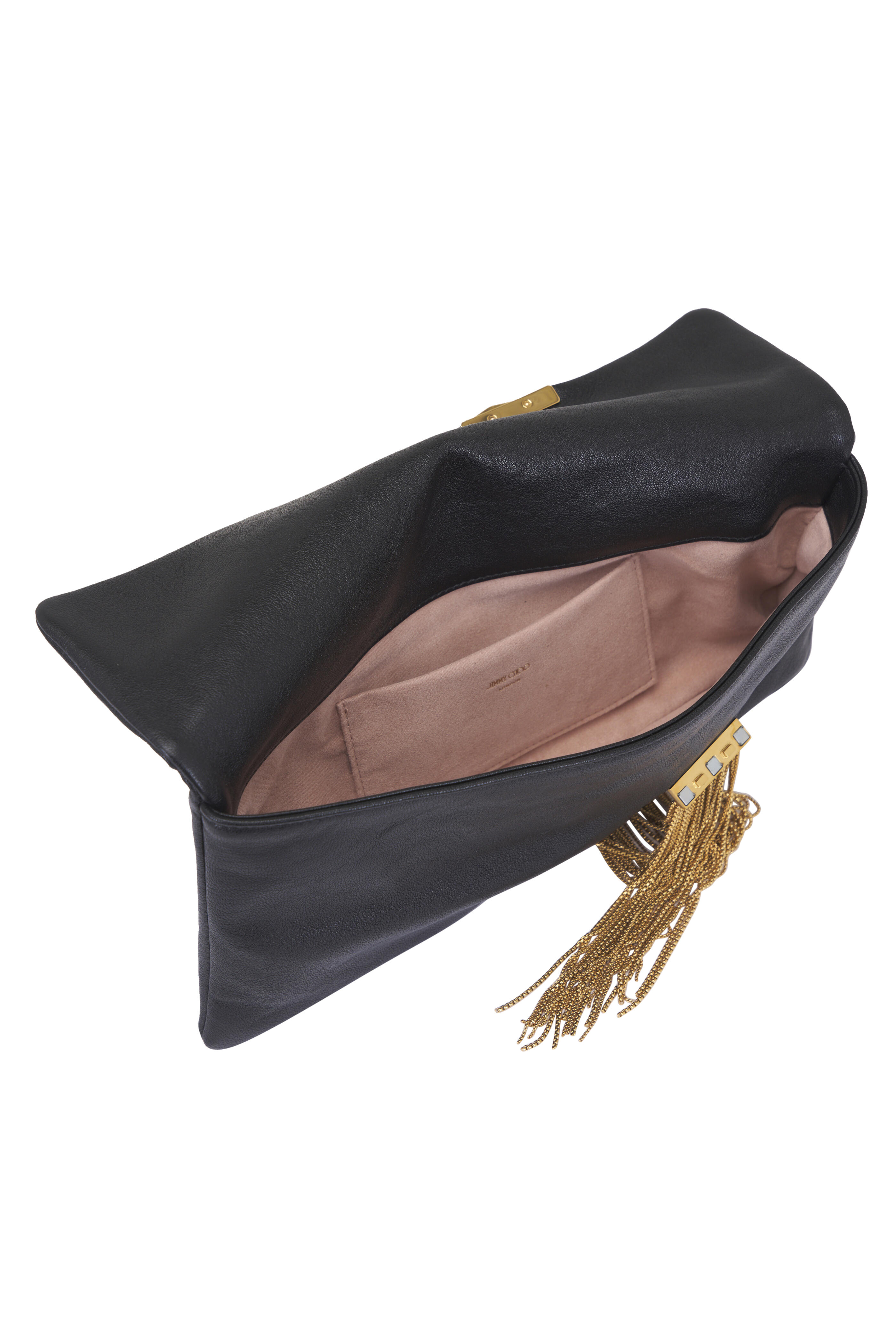 Jimmy Choo - Zandra Black & Gold Leather Clutch | Mitchell