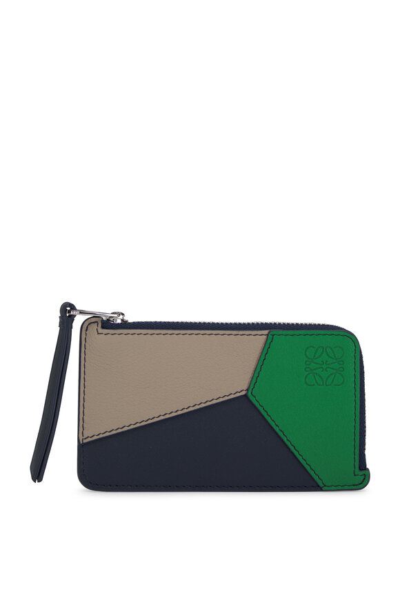 Loewe Puzzle Sand & Tropical Green Coin Cardholder