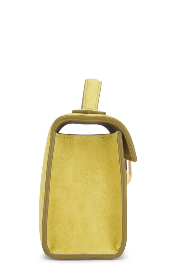 Savette Symmetry Pochette Chartreuse Suede Top Handle Bag - view 4