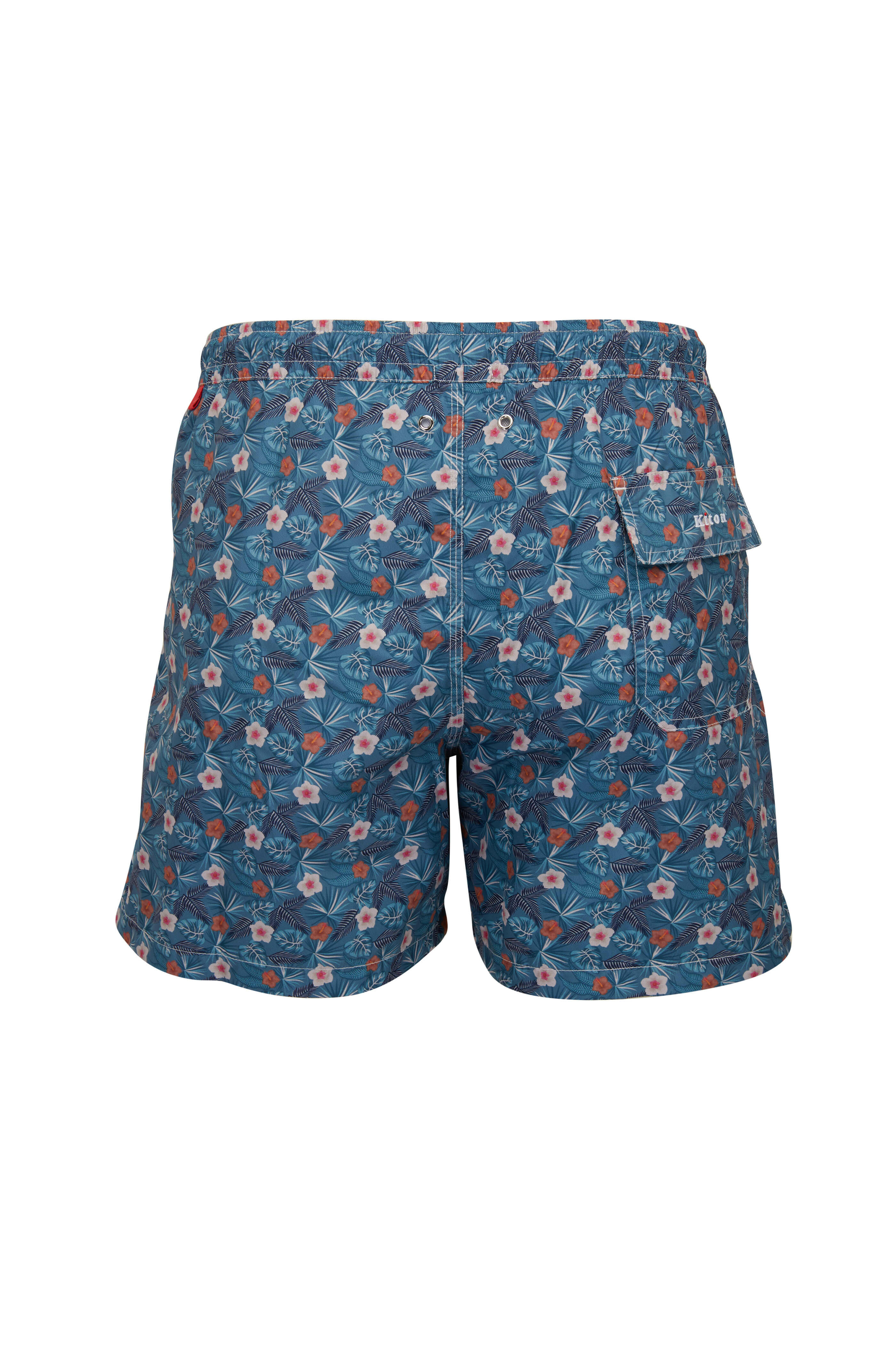 Kiton - Tropic Green Floral Print Swim Trunks | Mitchell Stores