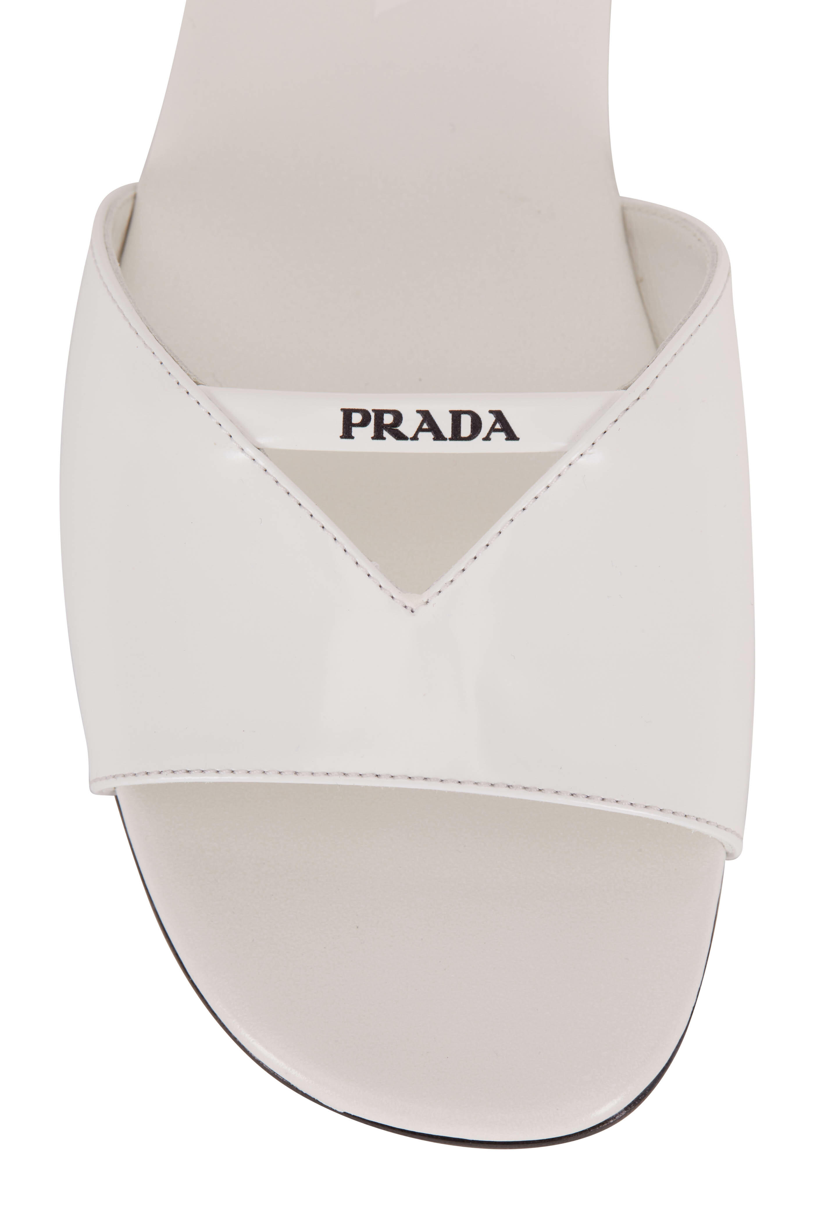 サンダル・ミュール Prada White Nappa Leather Slippers White Padded Nappa Leather Slides | PRADA