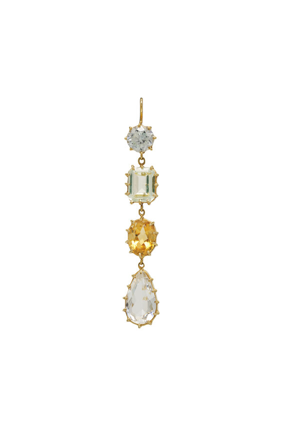 Renee Lewis - Antique Sapphire, Citrine & Topaz Drop Earrings