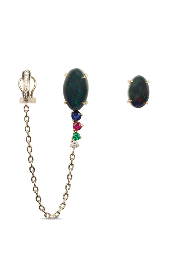 Ara Vartanian Opal Draped Chain Earrings