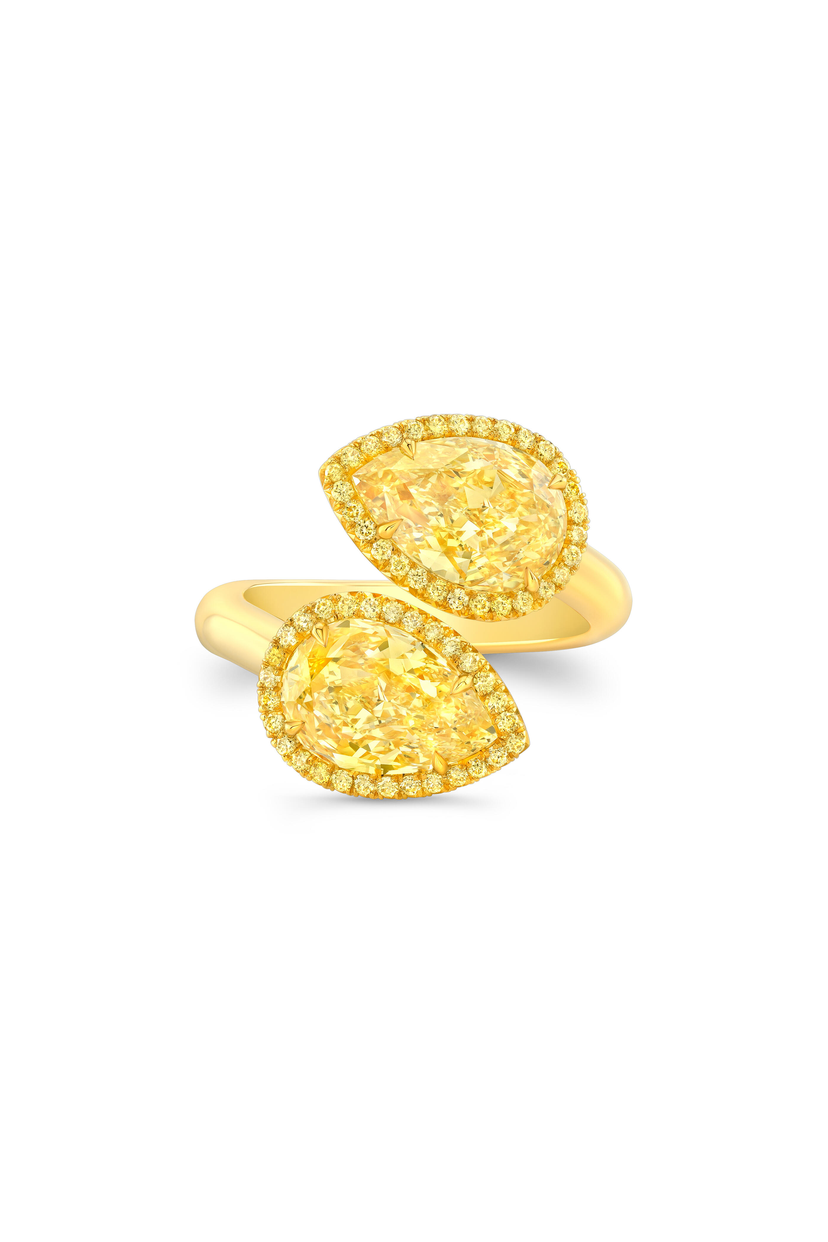 Rahaminov - Natural Fancy Yellow Diamond Bypass Ring