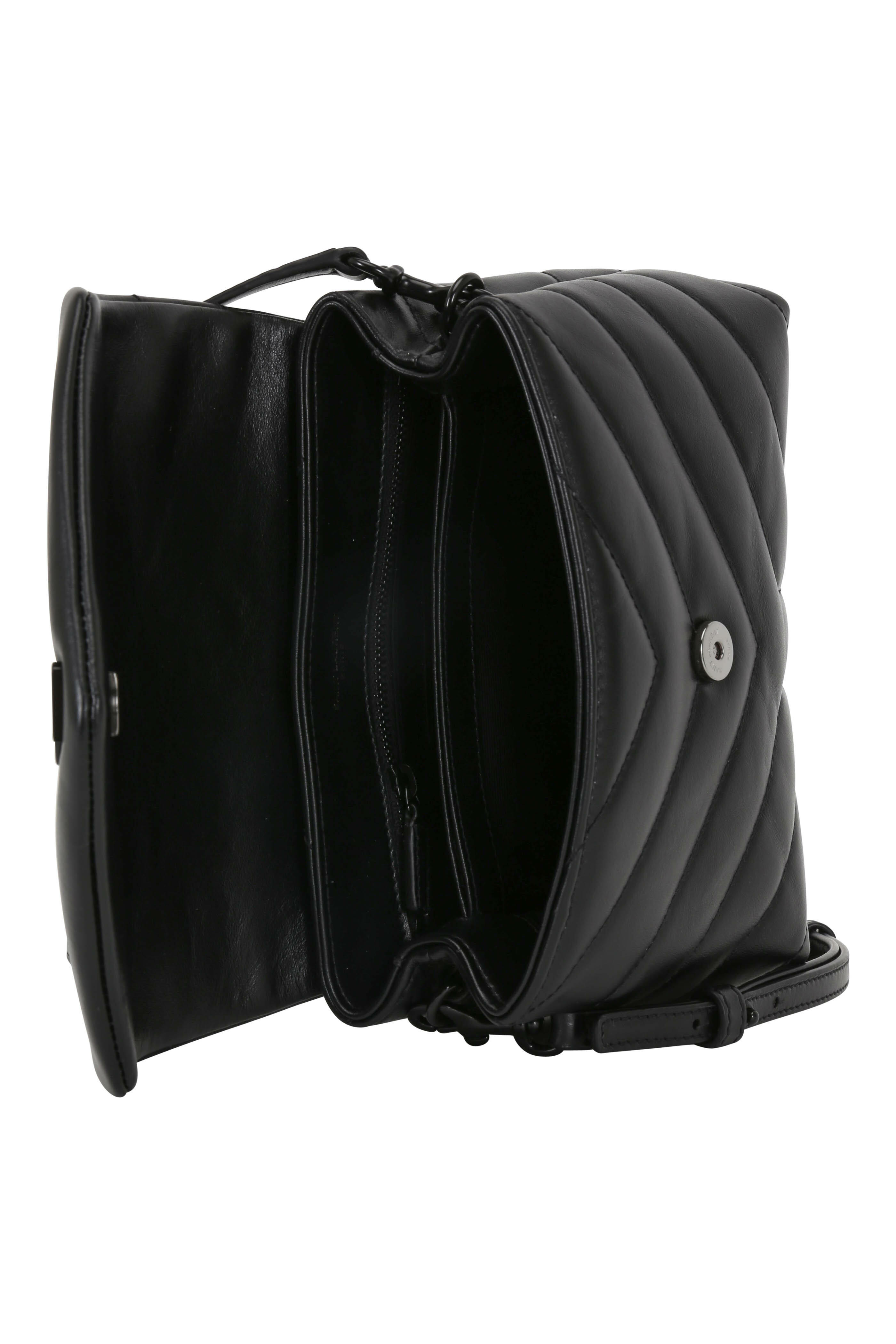 Saint Laurent Toy Ysl Quilted Puffer Chain Shoulder Bag, Black, Women's, Handbags & Purses Crossbody Bags & Camera Bags