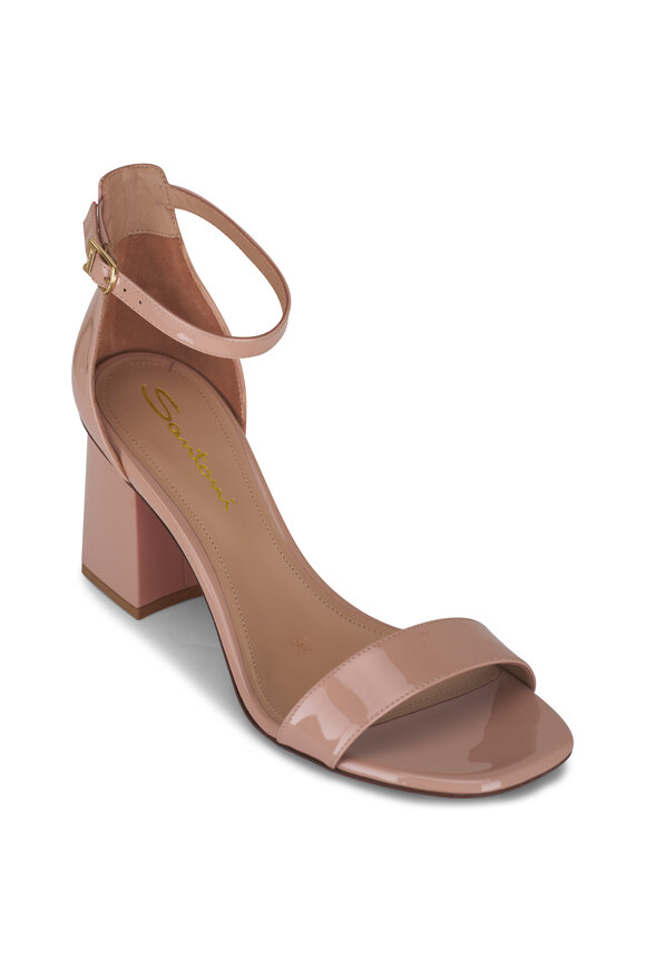 Santoni - Calypso Neutral Patent Leather Sandal, 75mm