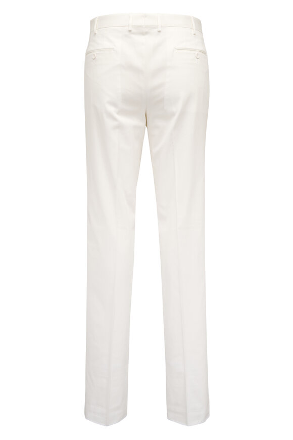Malcom White Stretch Cotton & Silk Pant - view 2