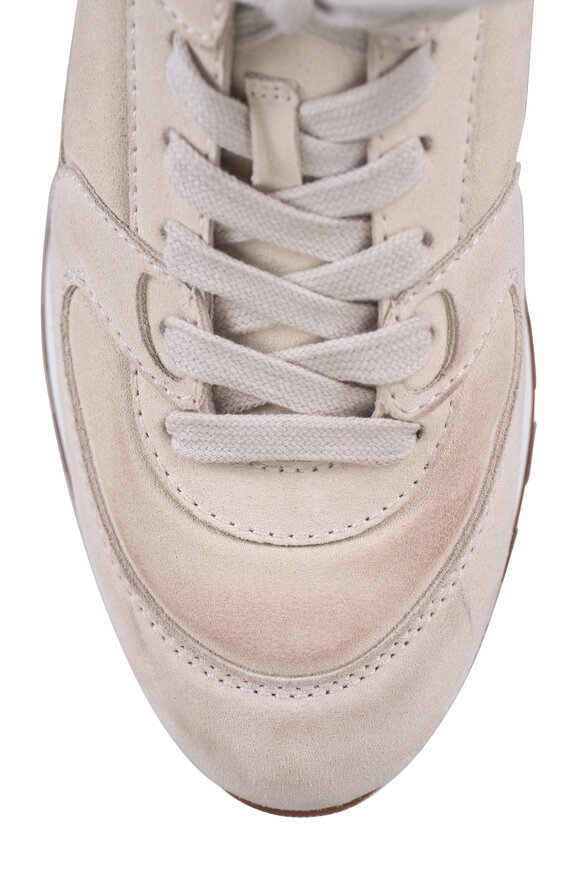 Brunello Cucinelli Ivory Suede Micro Sole Sneaker - view 5
