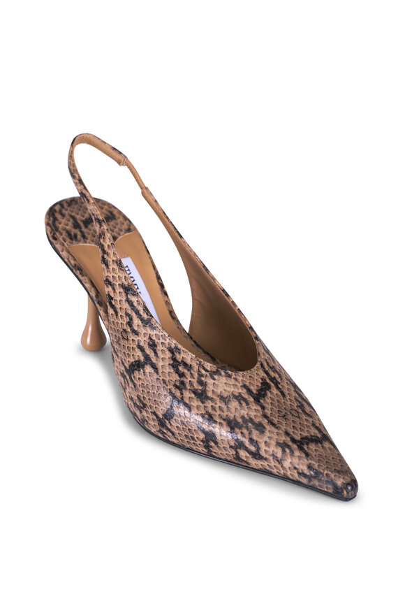 Jimmy Choo Isa Chai Printed Leather Slingback, 80mm