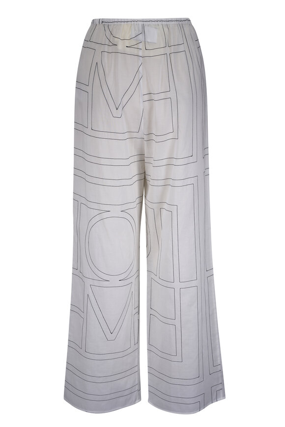 Totême White & Black Monogram PJ Pant - view 3