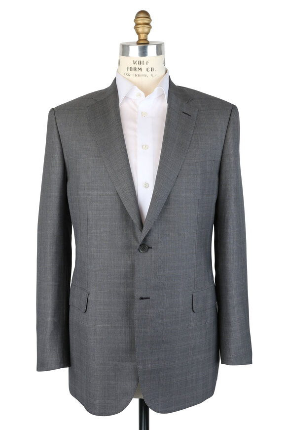 Brioni - Gray Tonal Plaid Wool & Silk Suit 