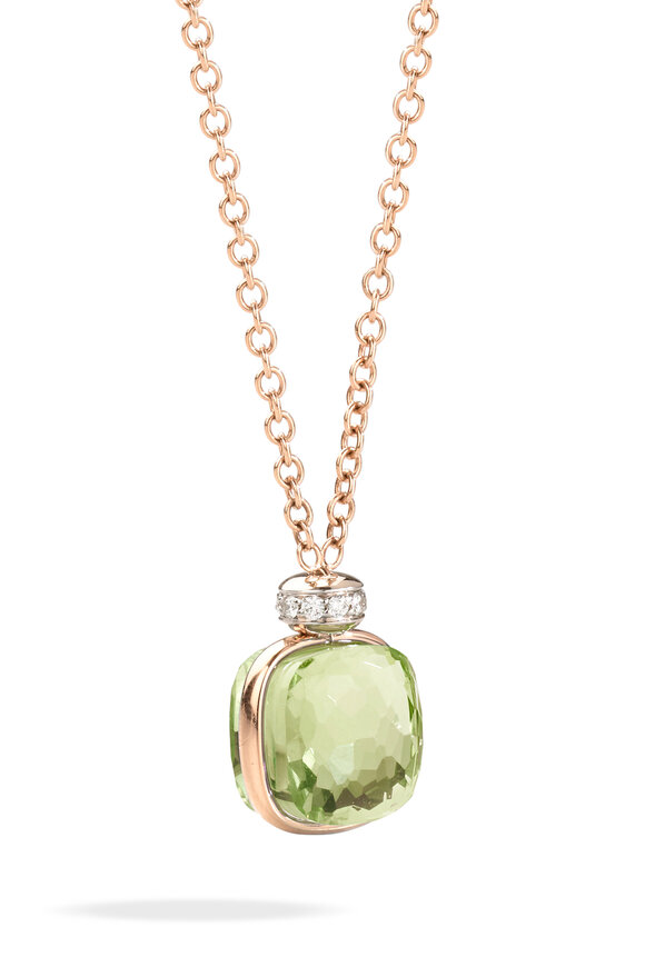 Pomellato Nudo Diamond & Prasiolite Pendant Necklace 