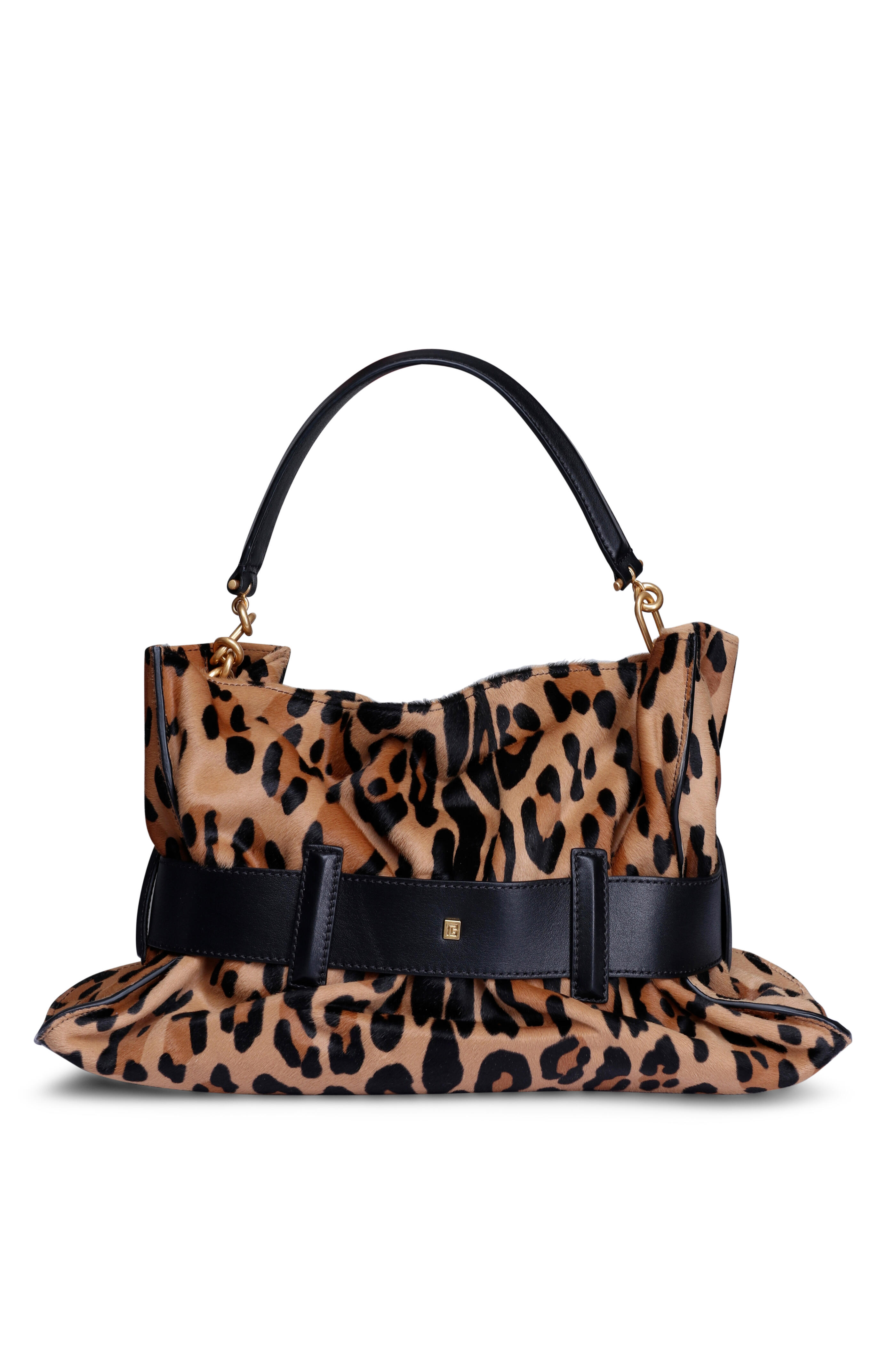 Balmain - Medium Anthem Buckle Shoulder Bag in Leopard