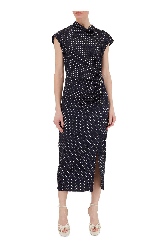 Veronica Beard - Kasler Navy & Ecru Dot Print Dress