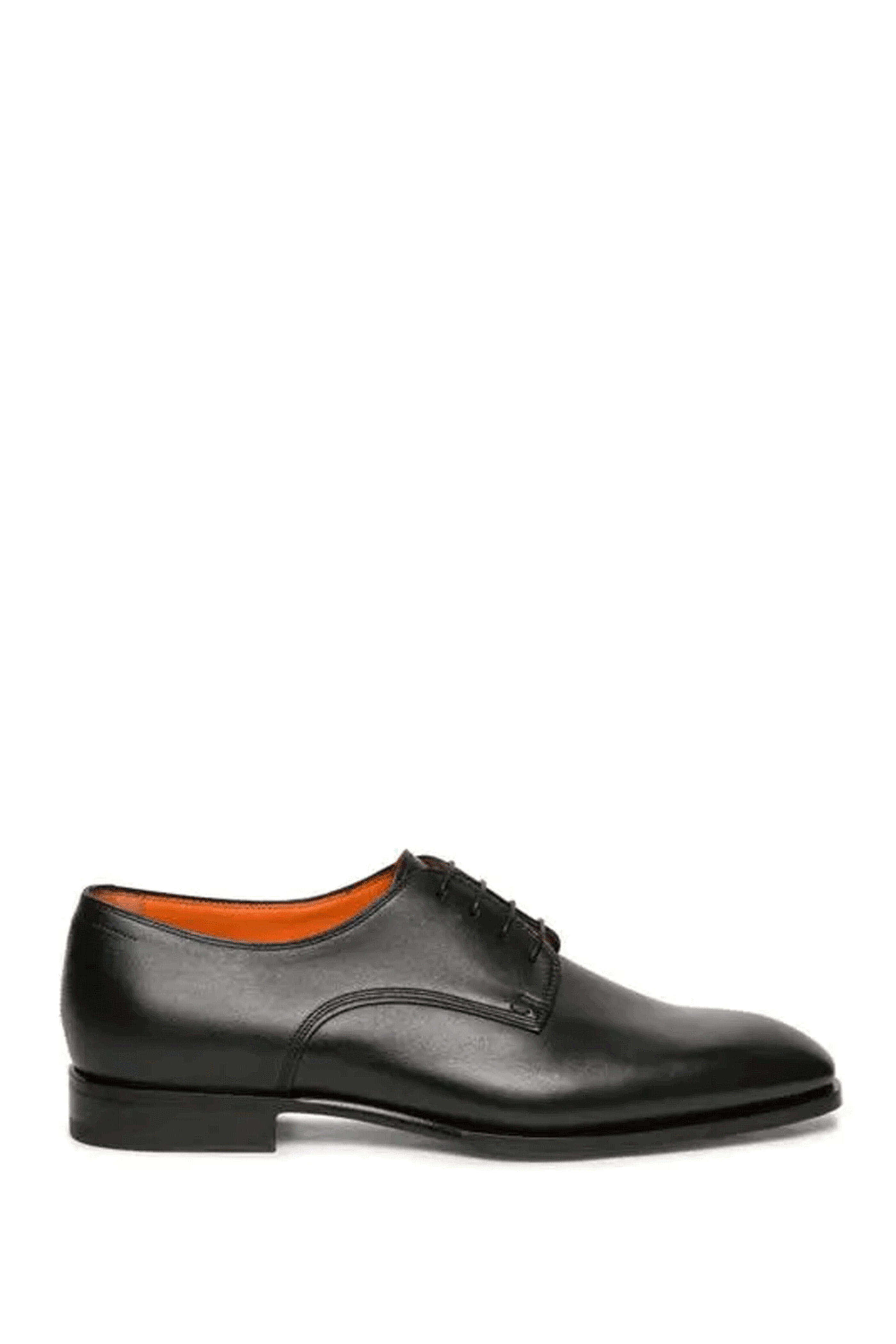 Santoni - Archer Black Leather Derby Lace Up