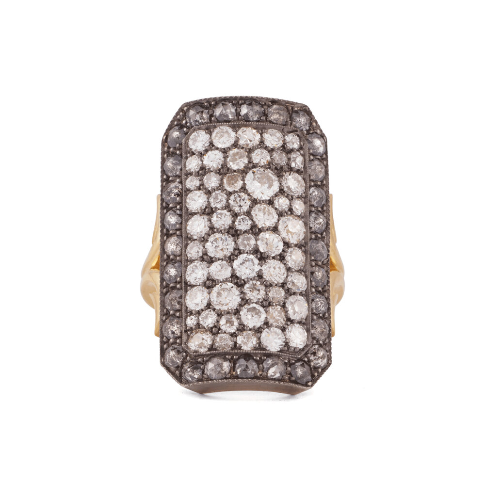 Sylva & Cie - 18k Yellow Gold Ten Table Diamond Ring