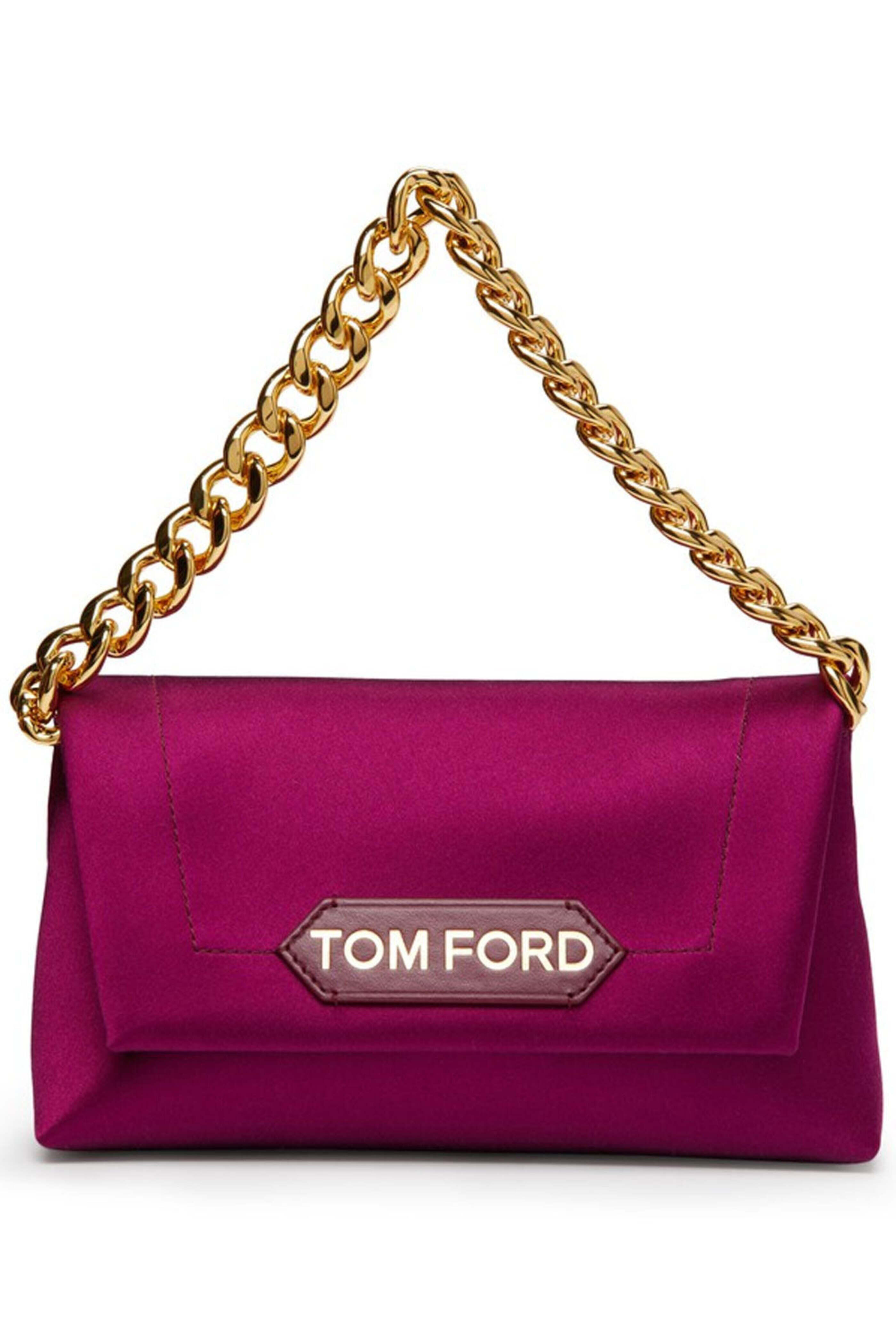 【関税＆送料込み】Tom Ford Chain Stones Embroidery On Crep Tom Ford Small 001 Croc Embossed Chain L1384E BAG- With Tags
