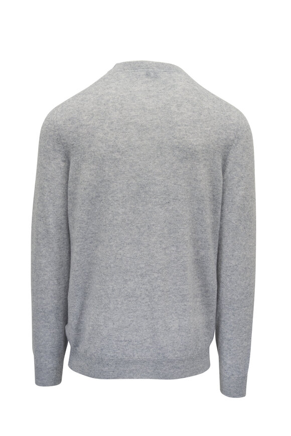 Fedeli - Light Gray Cashmere & Linen Crewneck Sweater