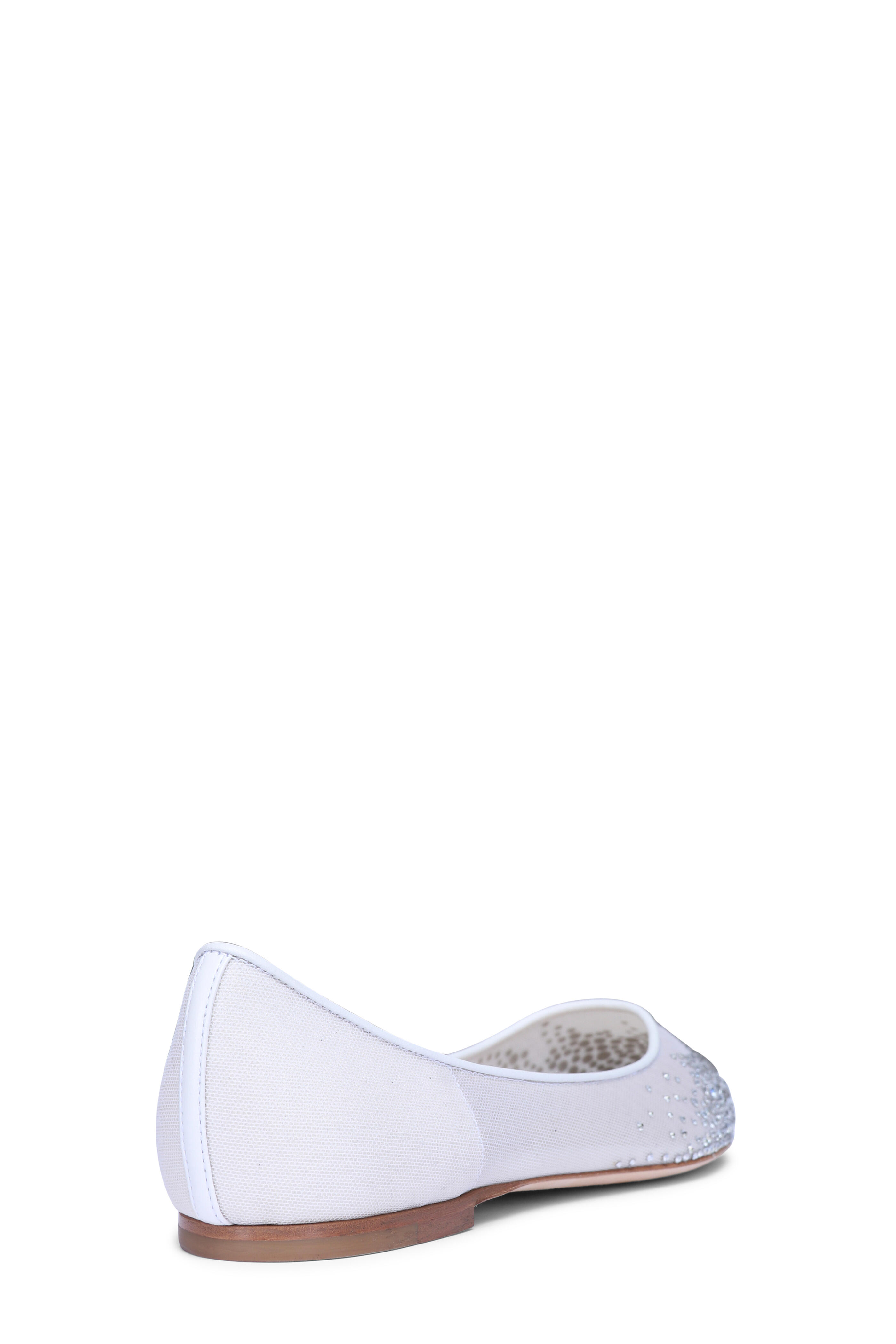 Jimmy Choo - Love White Crystal Mesh Flat