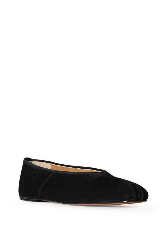 The Row - Ballet Black Suede Flat