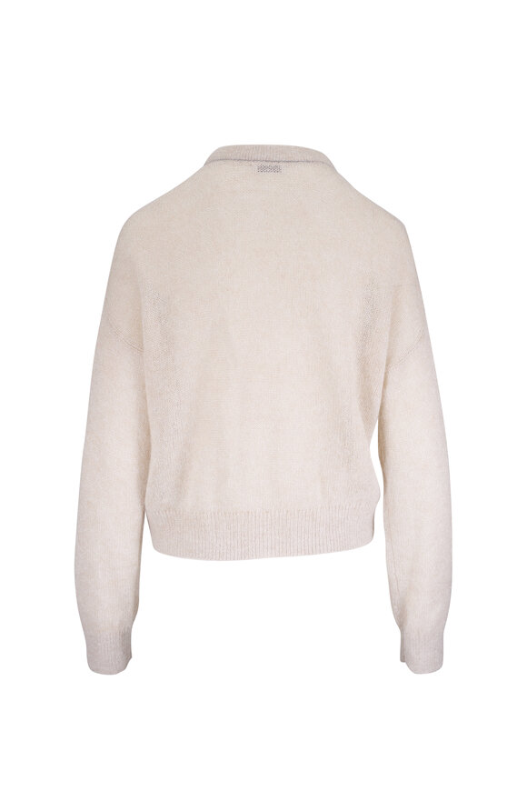Brunello Cucinelli Sparkling Mohair & Wool Button Cardigan - view 4