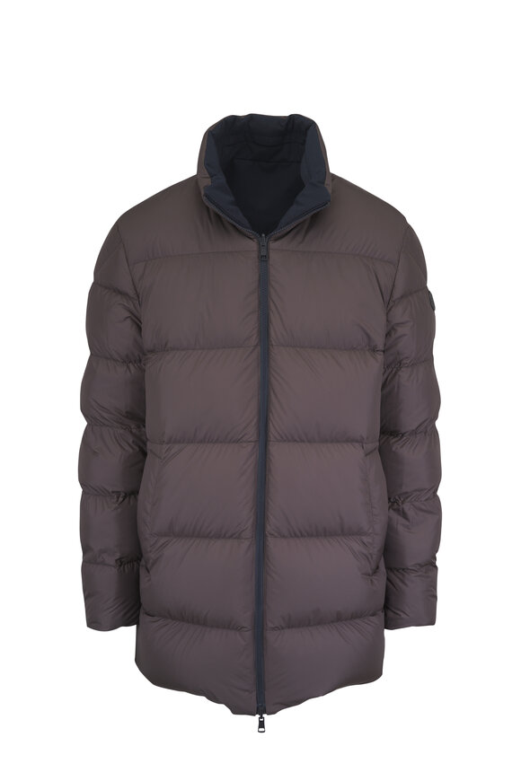Moncler Didessa Navy & Brown Reversible Short Parka - view 2