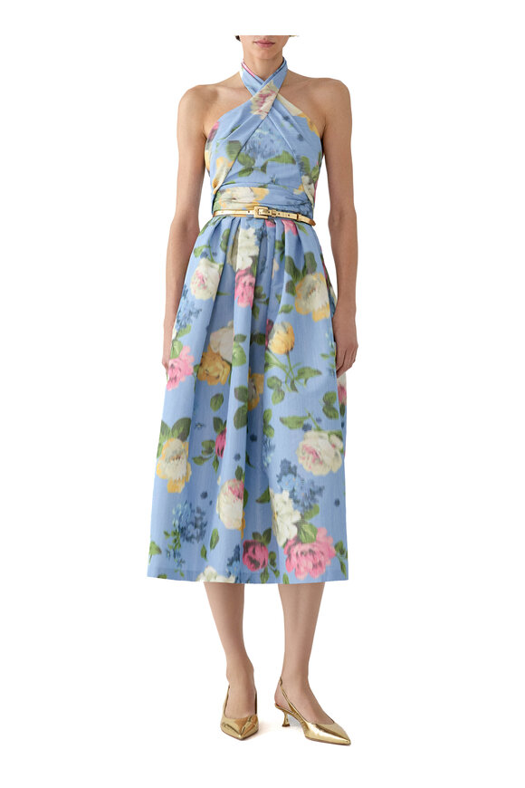 carolina midi dress Carolina Herrera Off-the-shoulder Crepe Midi Dress - Women - Navy Dresses
