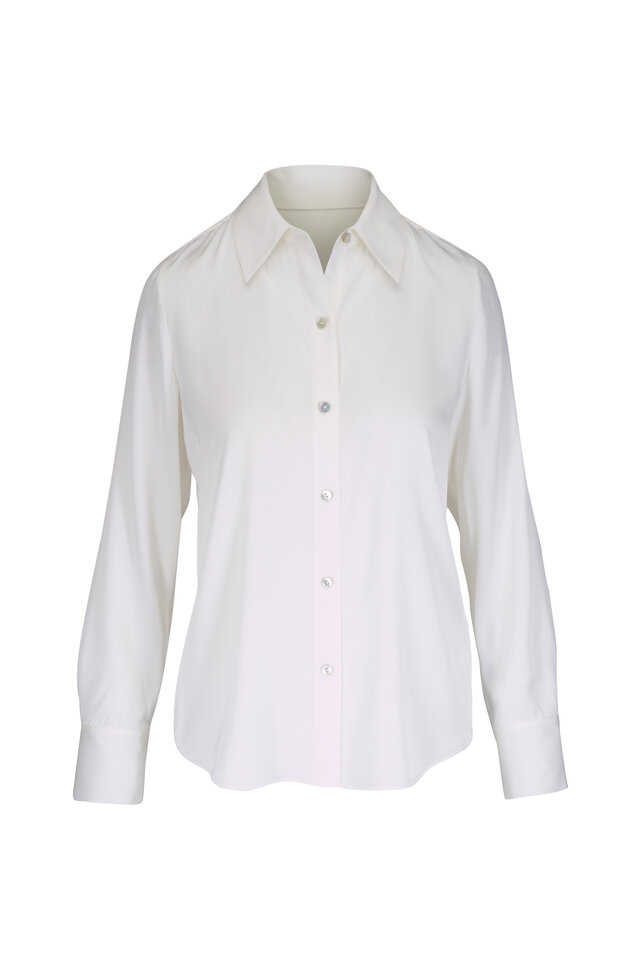Vince - Black Stretch Silk Blouse | Mitchell Stores
