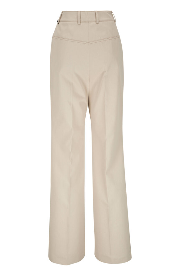 Akris - Florine Greige Cotton Wide Leg Pant