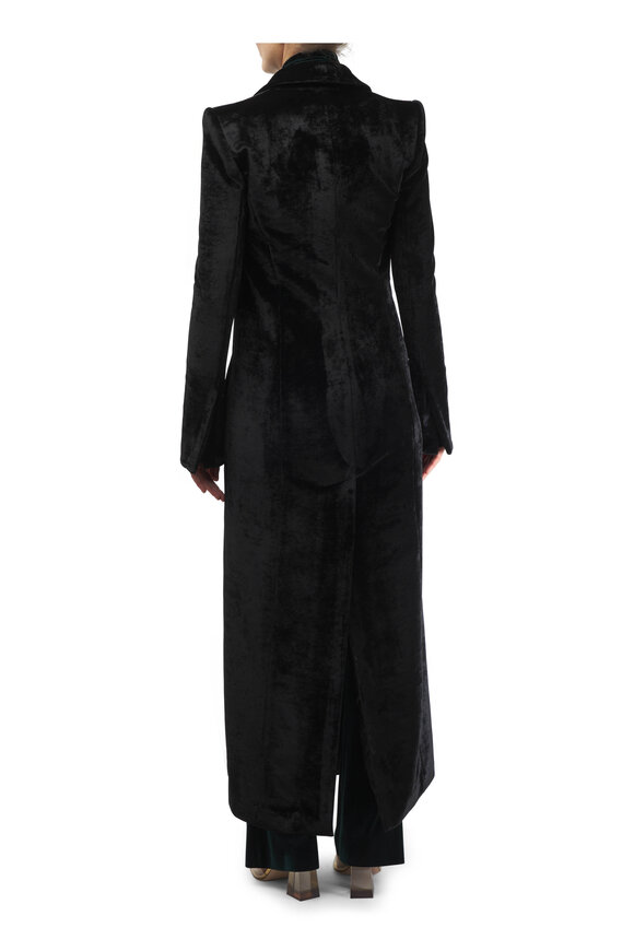 Galvan - Sculpted Black Velvet Coat