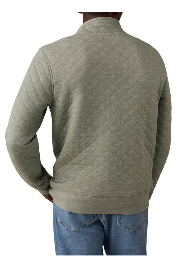 Faherty Brand Olive Green Quilted Fleece Pullover - view 3