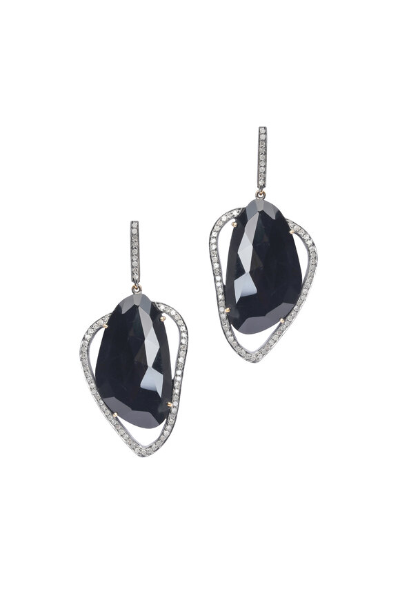 Loriann - 14K Gold & Sterling Silver Spinel Diamond Earrings