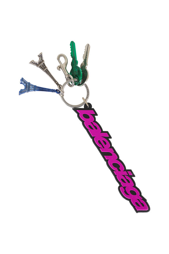 Balenciaga Pink & Black Biker Charm Keychain