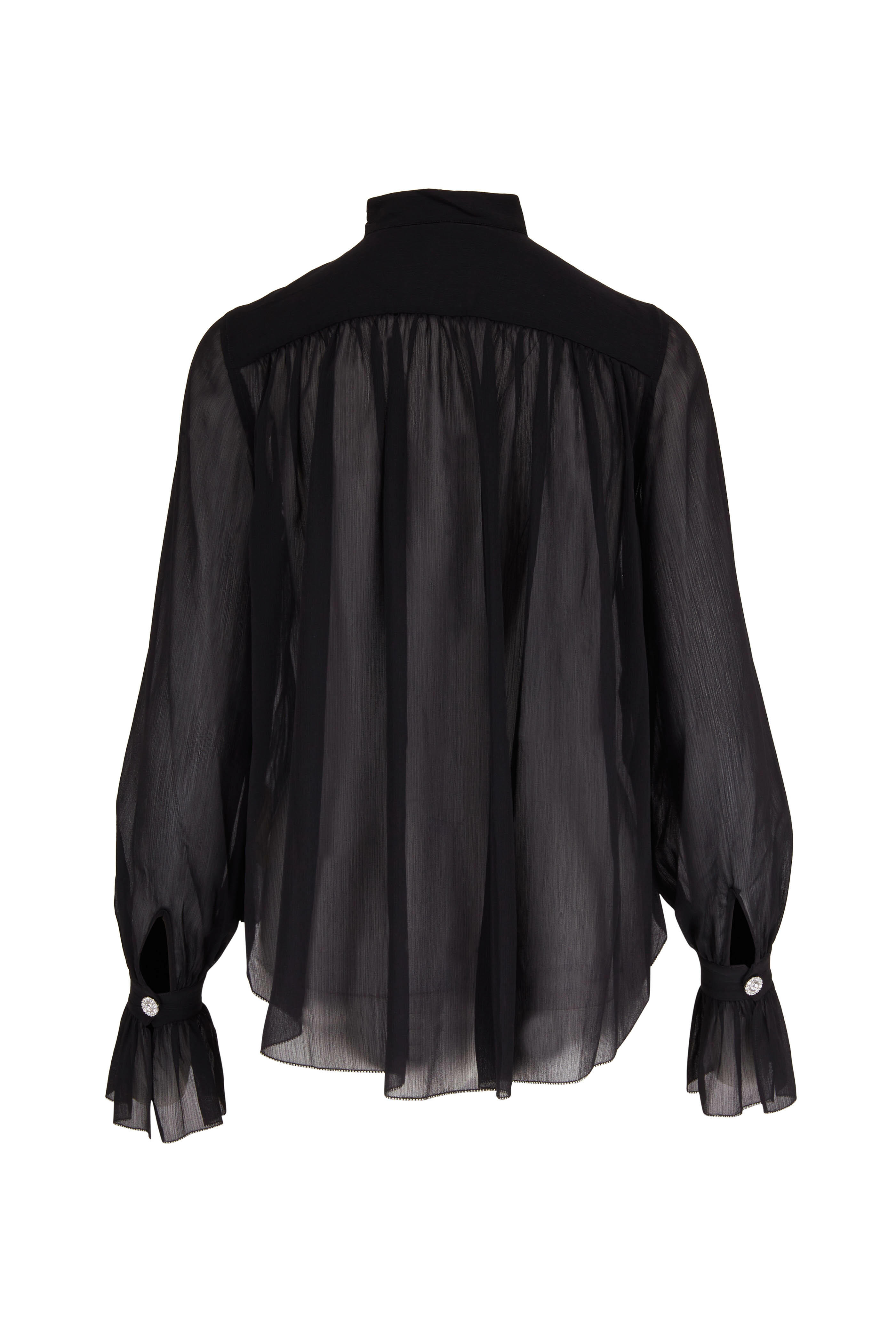 L'Agence - Marion Black Ruffle Sleeve Blouse