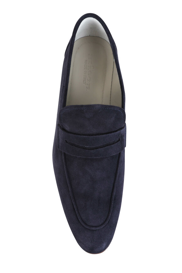 Kiton - Faran Navy Blue Suede Penny Loafer