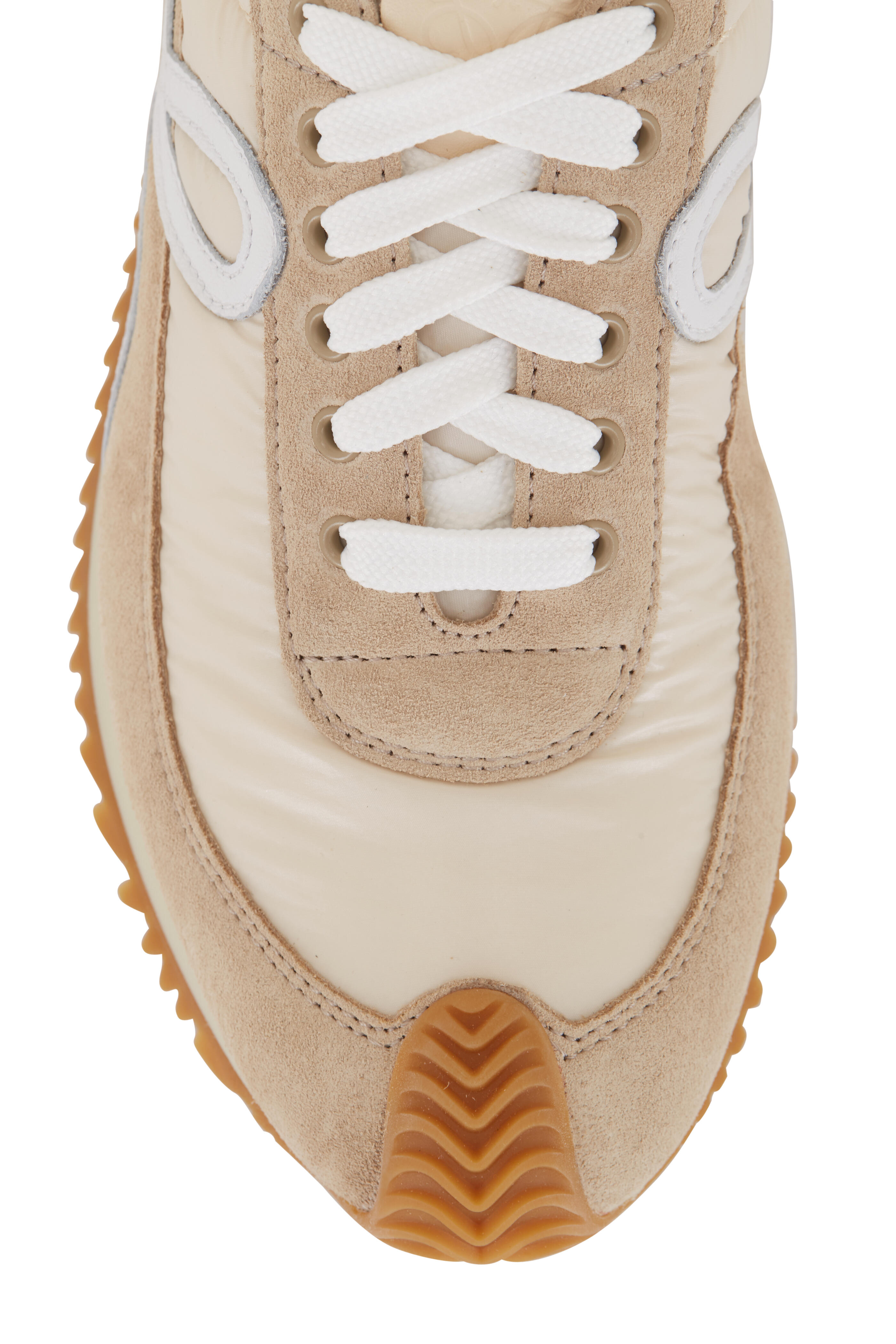 スニーカー LOEWE BEIGE CANVAS BAY SNEAKERS Bay lace-up in canvas and vegetable-tanned calfskin Beige