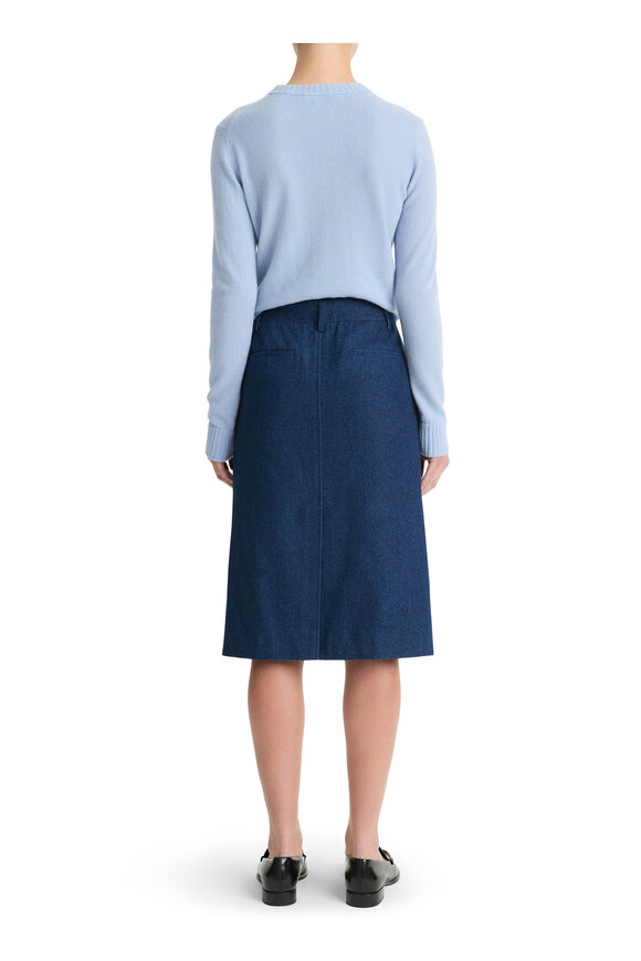 Vince -  Indigo Italian Cotton Pencil Skirt