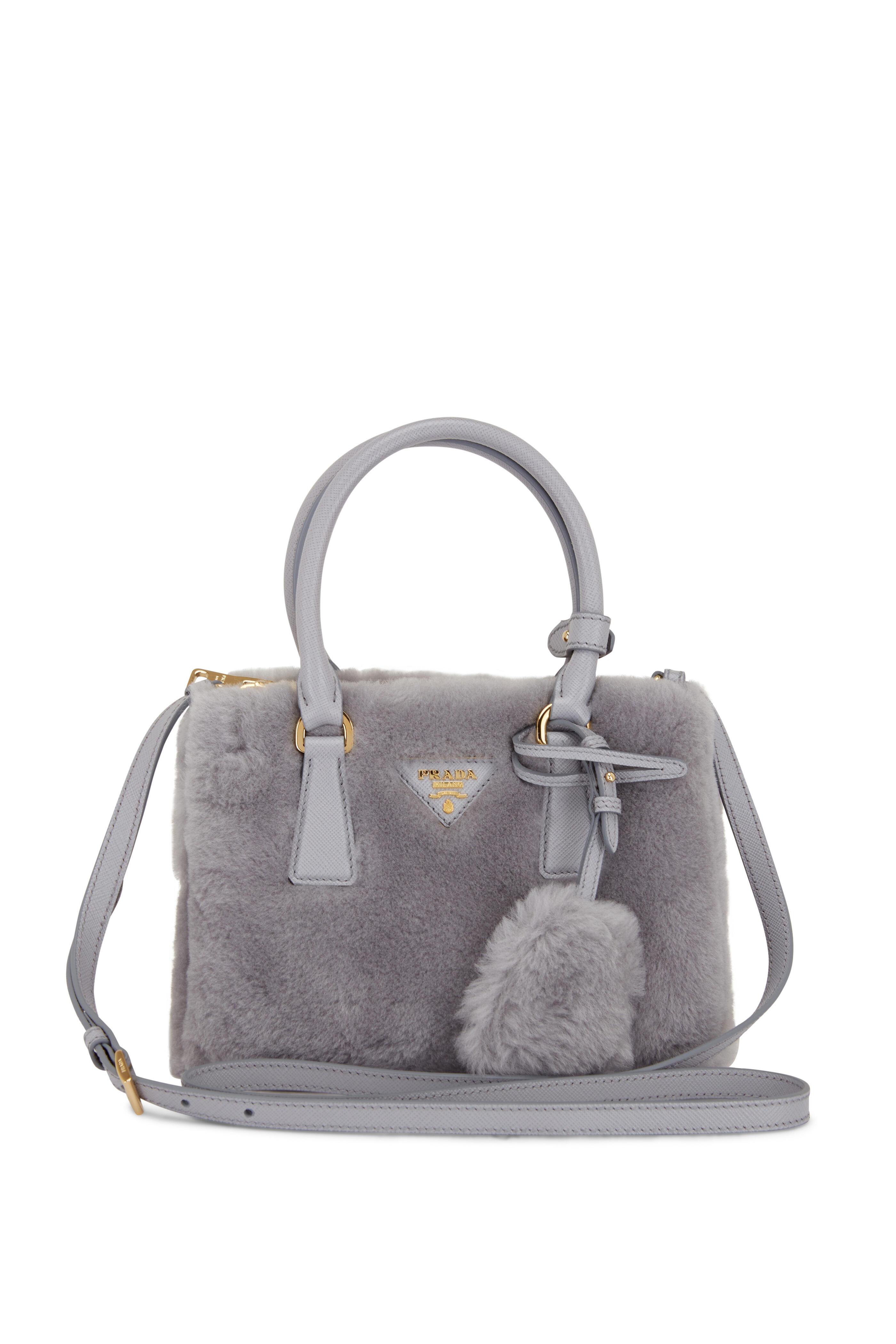 Prada Gray Galleria Saffiano Tote Bag with Silver Hardware