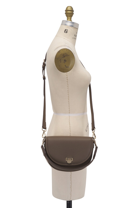 Moreau Paris Small La Lune Taupe Leather Shoulder Bag - view 6