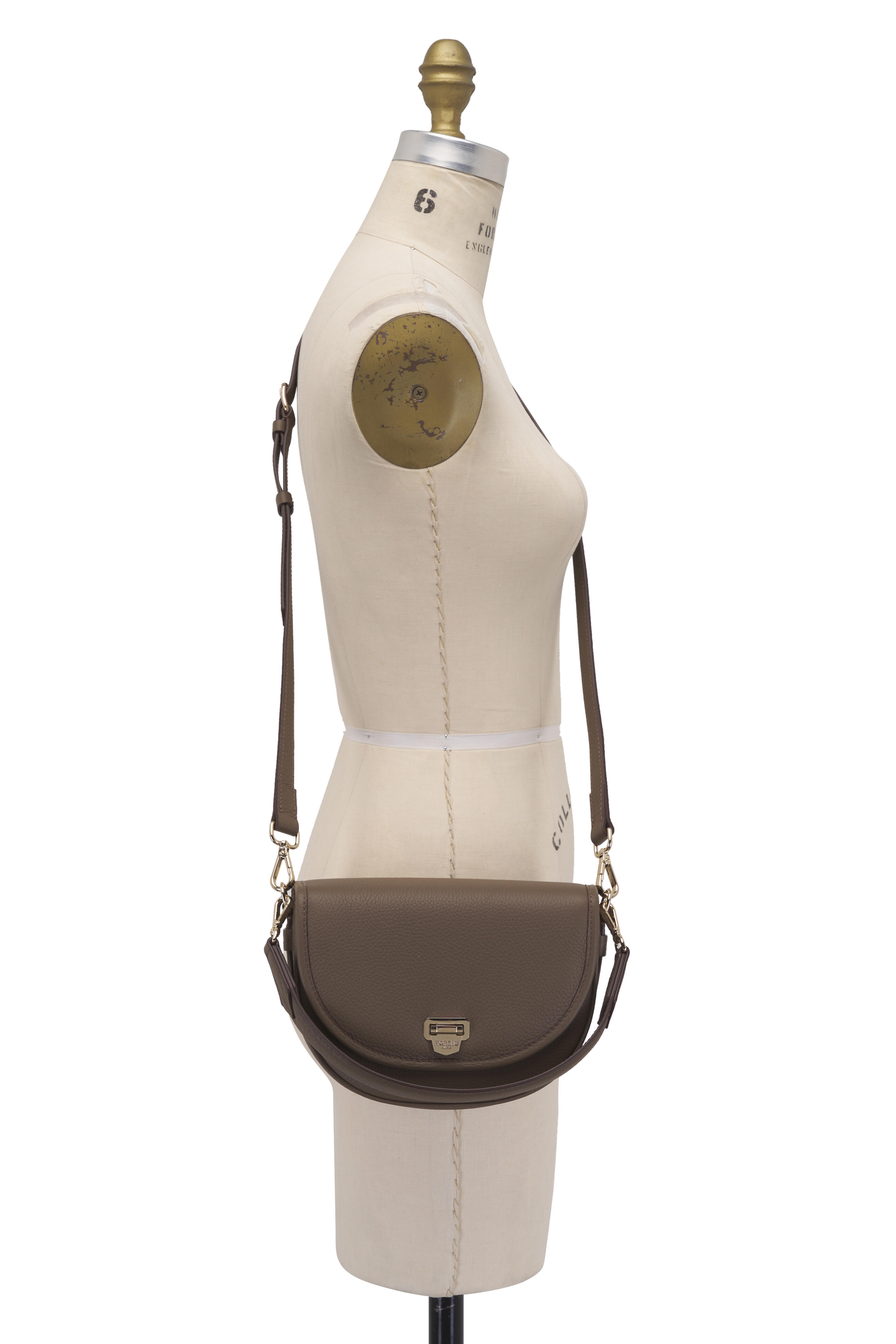 Moreau Paris - Small La Lune Taupe Leather Shoulder Bag