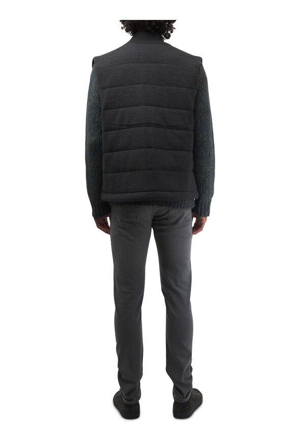 Vince - Gray Merino Wool Puffer Vest