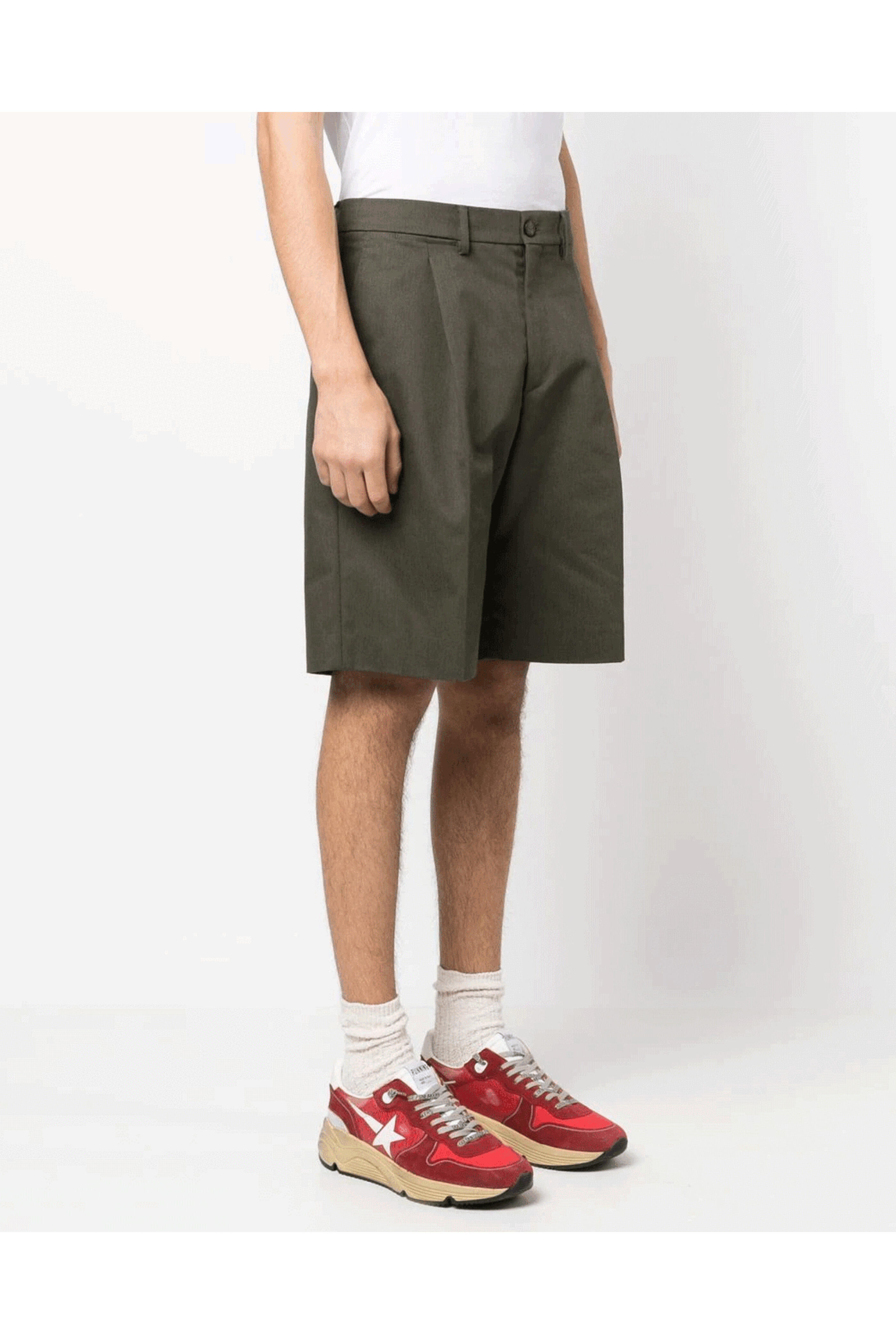 Golden Goose - Ivy Green Wide Leg Bermuda Shorts
