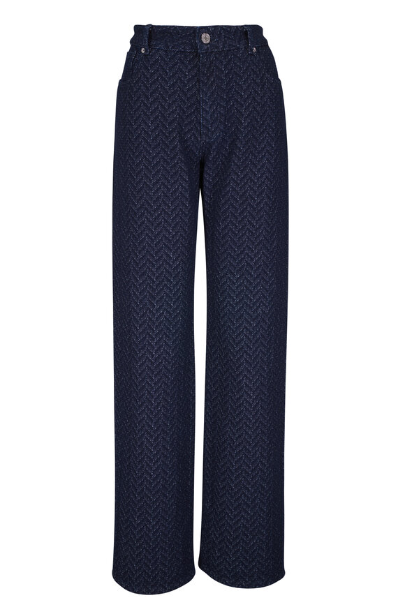 Missoni Textured Blue Five Pocket Denim Pant