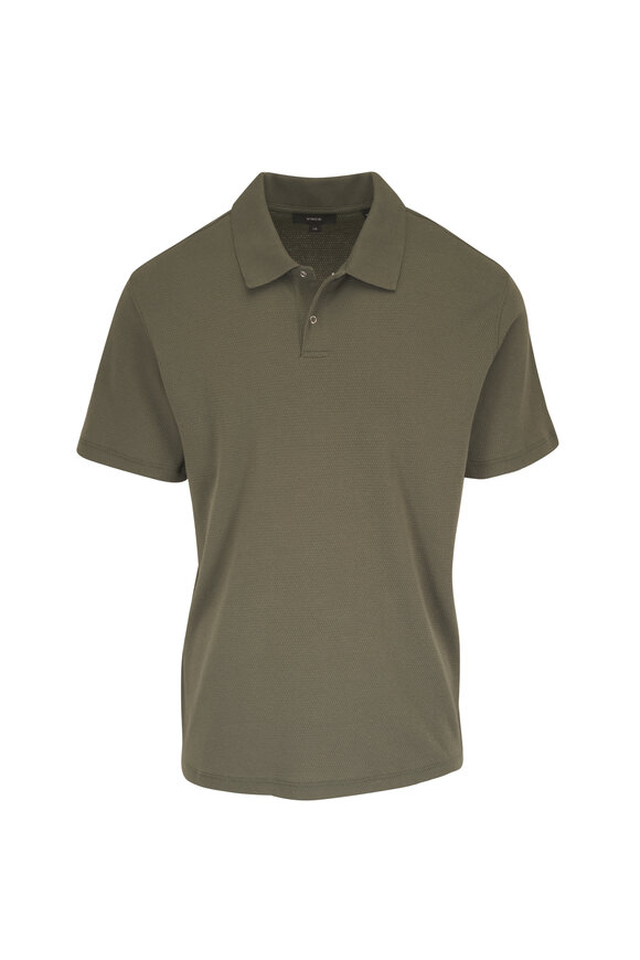 Vince Green Mesh Knit Snap Polo - view 1